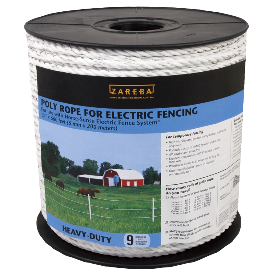 Zareba RSR660 Electric Fence Poly Rope, 660ft