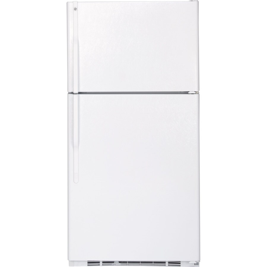 GE Garage-ready 21.9-cu ft Top-Freezer Refrigerator (Stainless