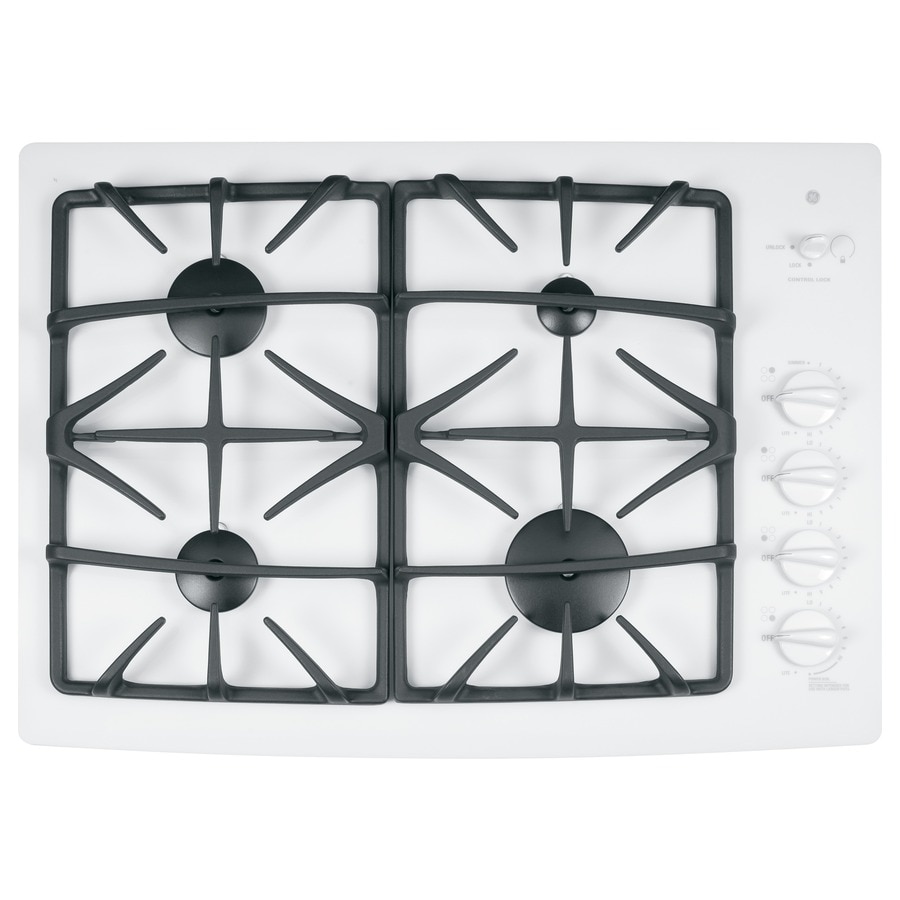 Ge Profile 4 Burner Gas Cooktop White Common 30 In Actual