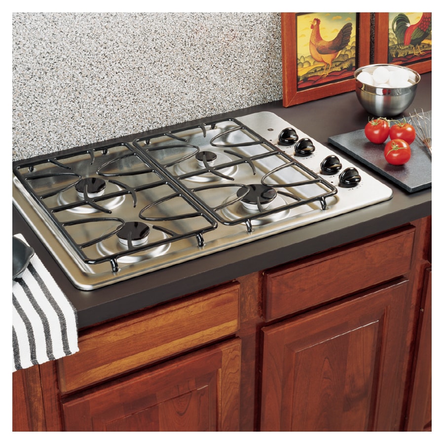 Ge 30 Inch 4 Burner Gas Cooktop Color Stainless Steel At Lowes Com