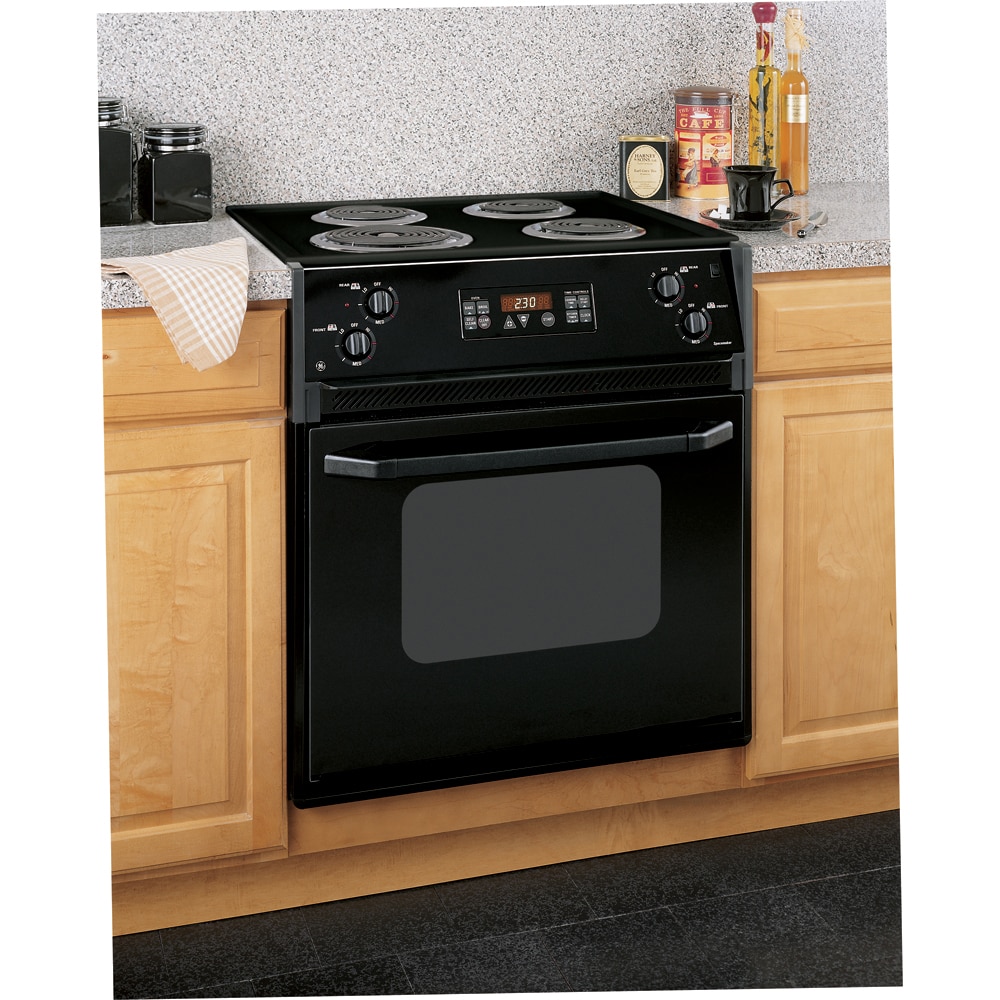 GE 27 in. 3.0 cu. ft. Oven Drop-In Electric Range with 4 Coil Burners -  White