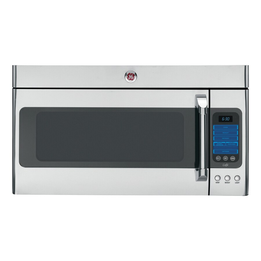 Ge Cafe 2 Cu Ft Over The Range Microwave With Sensor Cooking Stainless Steel In The Over The Range Microwaves Department At Lowes Com