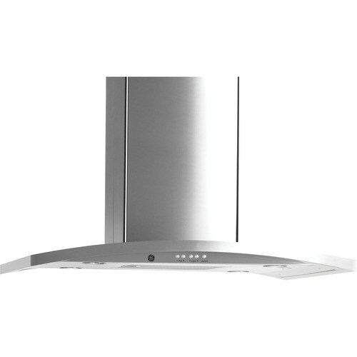 GE Profile 36in Ducted Stainless Island Range Hood with Charcoal