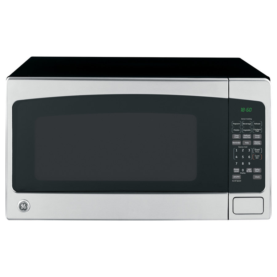 GE 2 Cu Ft 1 200 Watt Countertop Microwave Stainless Steel At Lowes Com   084691179368 