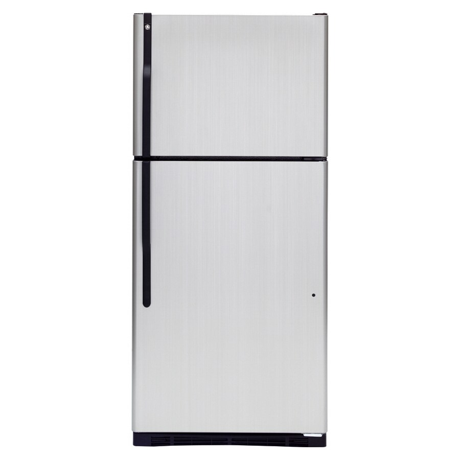 GE 18 Cu. Ft. Top Freezer Refrigerator (Color Stainless Look) ENERGY STAR in the TopFreezer