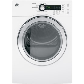 GE 4-cu ft Stackable Electric Dryer (White)