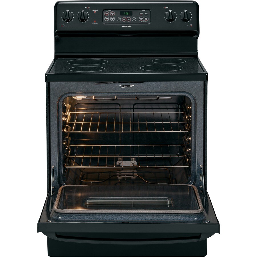 Hotpoint 30in Glass Top SelfCleaning Electric Range (Black) at