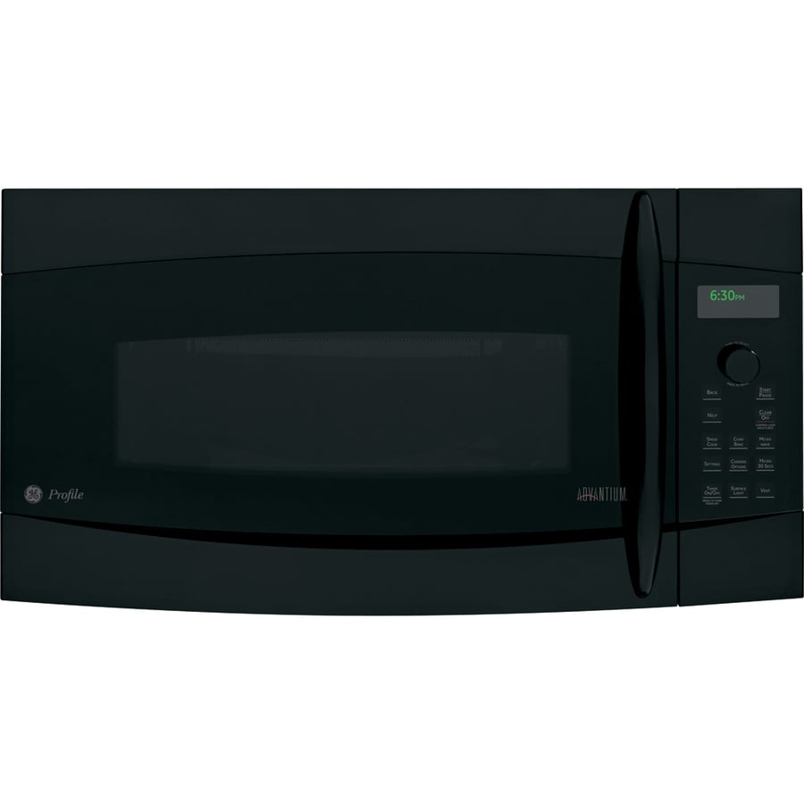 GE PSA2200RBB Profile 1.7-cu ft 975-Watt Over-the-Range Convection Microwave with Sensor Cooking (Black)