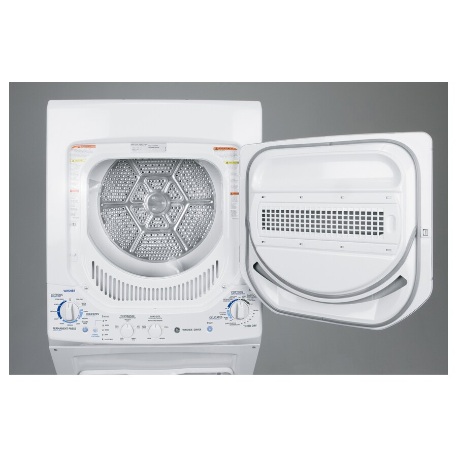 GE Gas Stacked Laundry Center with 2.2cu ft Washer and 4.4cu ft Dryer