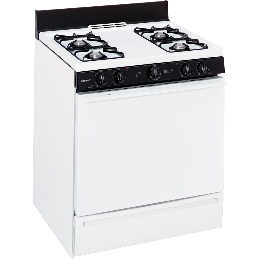 Hotpoint 30-in 4 Burners 4.8-cu ft Freestanding Gas Range (White) at