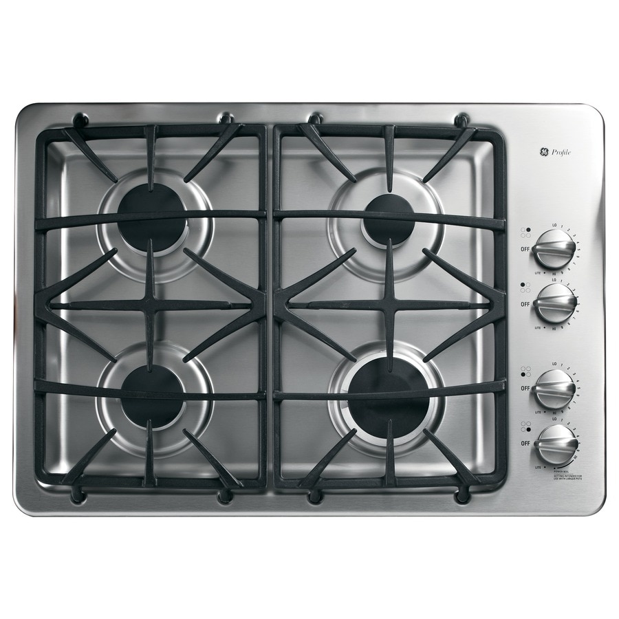 Ge Profile 30 In Stainless Steel Gas Cooktop Common 30 In