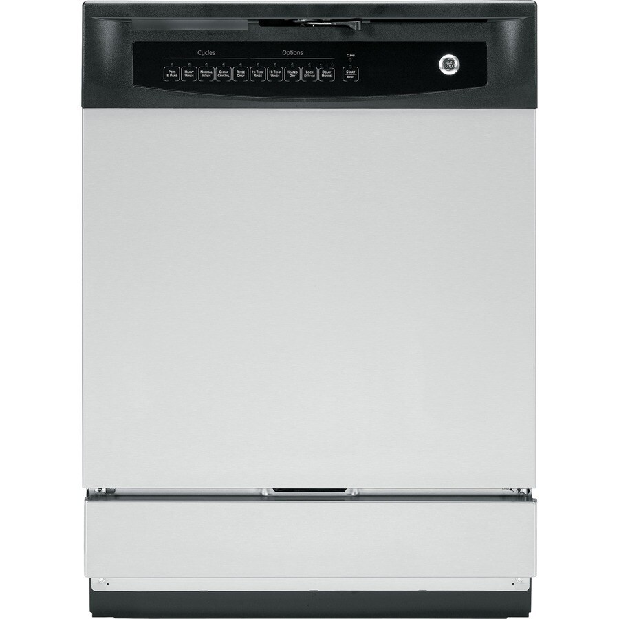 GE 24 Wide Front Control 60 Decibel Stainless Dishwasher