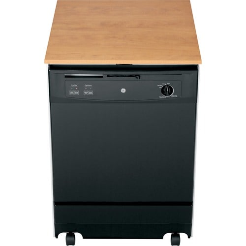 GE 24.875in 64Decibel Black Convertible/Portable Dishwasher at