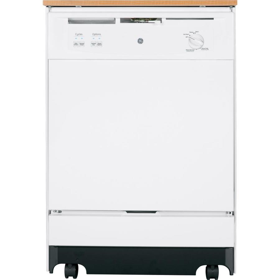 Ge 24 875 In 64 Decibel White Convertible Portable Dishwasher At