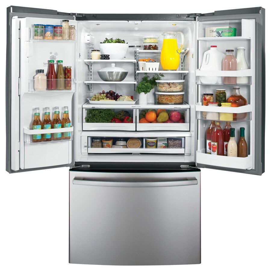 GE 26.7-cu ft French Door Refrigerator with Dual Ice Maker (Stainless ...