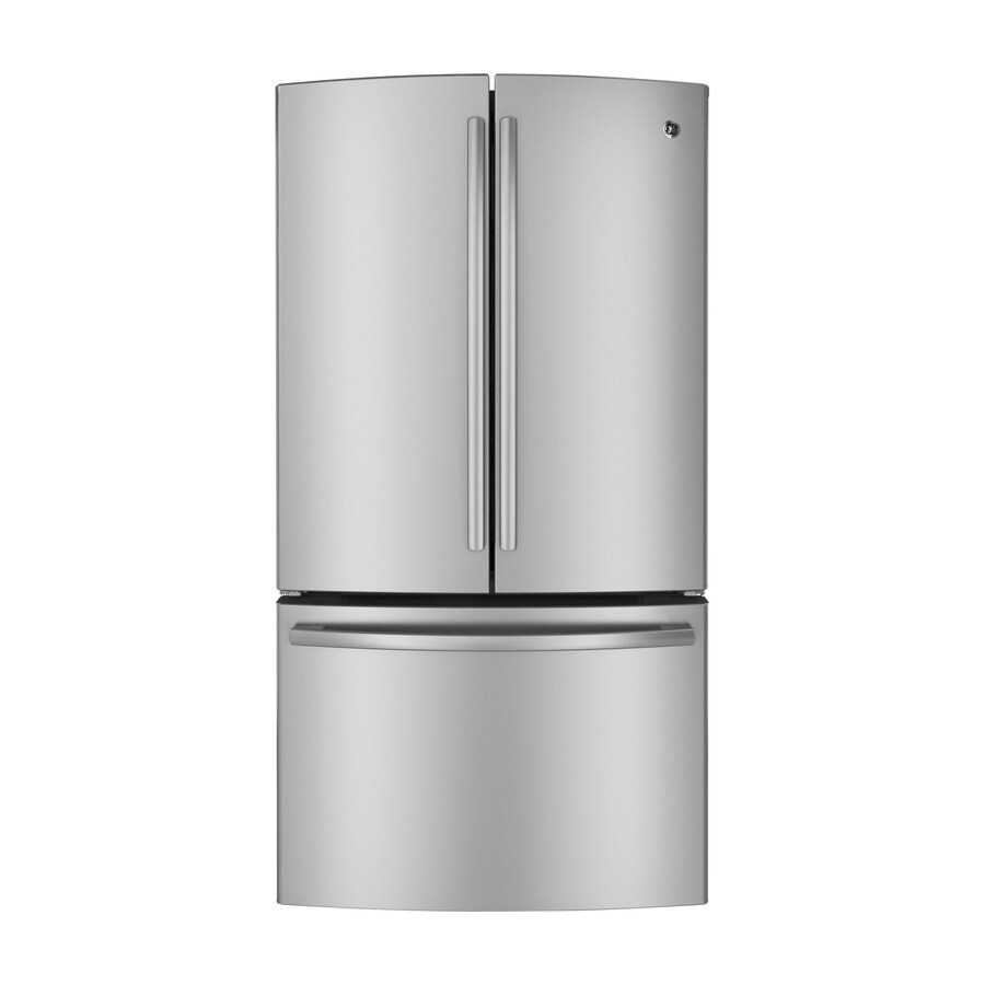 Ge 26 3 Cu Ft Bottom Freezer Refrigerator With Single Ice Maker Stainless Steel In The Bottom Freezer Refrigerators Department At Lowes Com