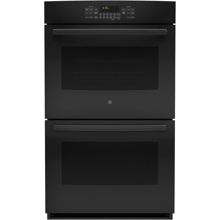 Shop GE Self-Cleaning Convection Double Electric Wall Oven (Black ...