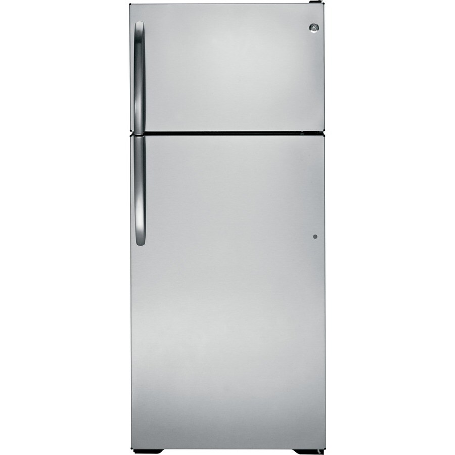 GE 18.1-cu ft Top-Freezer Refrigerator (Stainless Steel) at Lowes.com