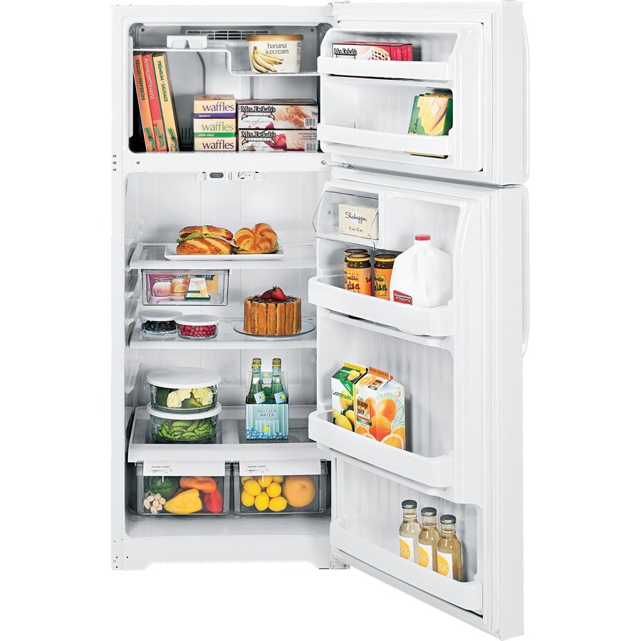 GE 18.1-cu ft Top-Freezer Refrigerator (White) in the Top-Freezer