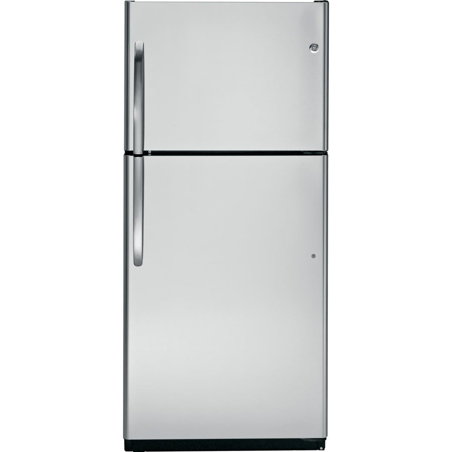 GE 18-cu ft Top-Freezer Refrigerator (Stainless Steel) at Lowes.com