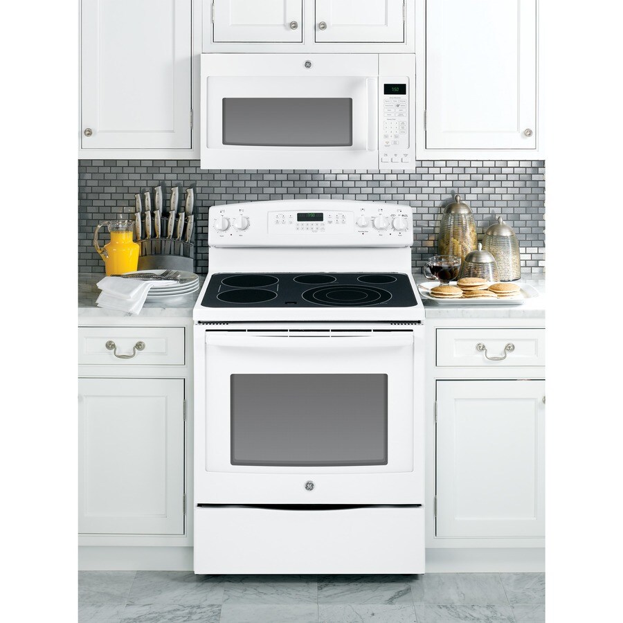 GE 1.9 cu ft 1100 Watt Over the Range Microwave with Sensor Cooking White in the Over the Range Microwaves department at Lowes