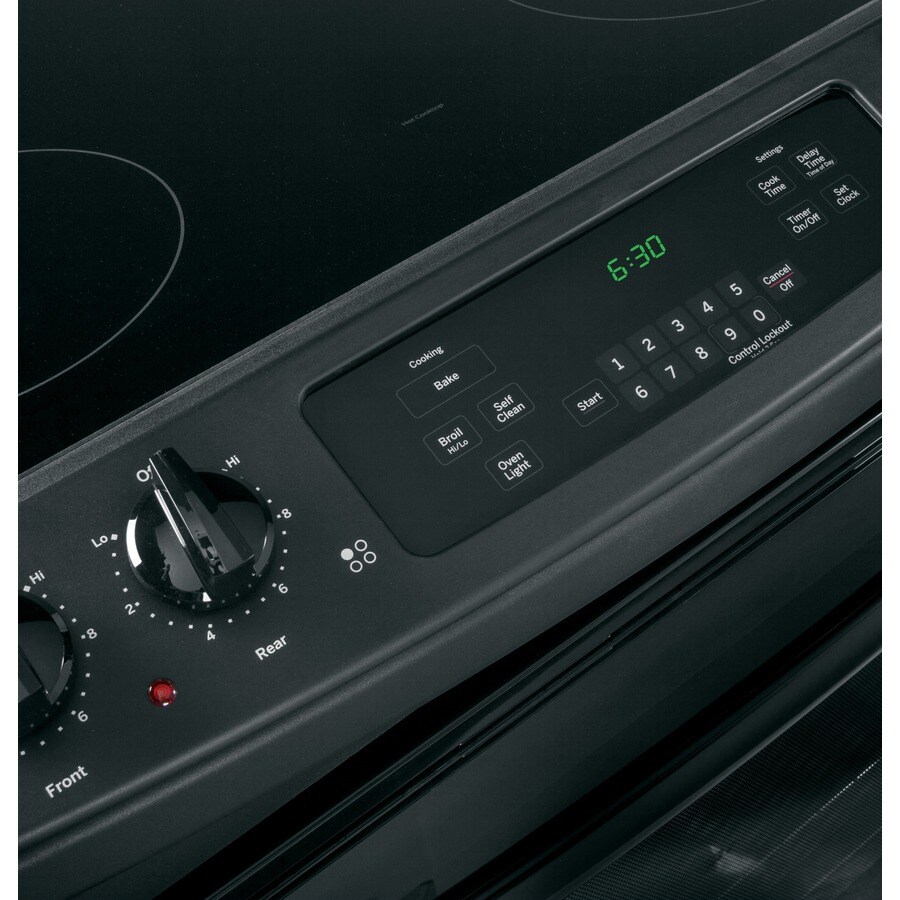 GE Smooth Surface Selfcleaning SlideIn Electric Range (Black)