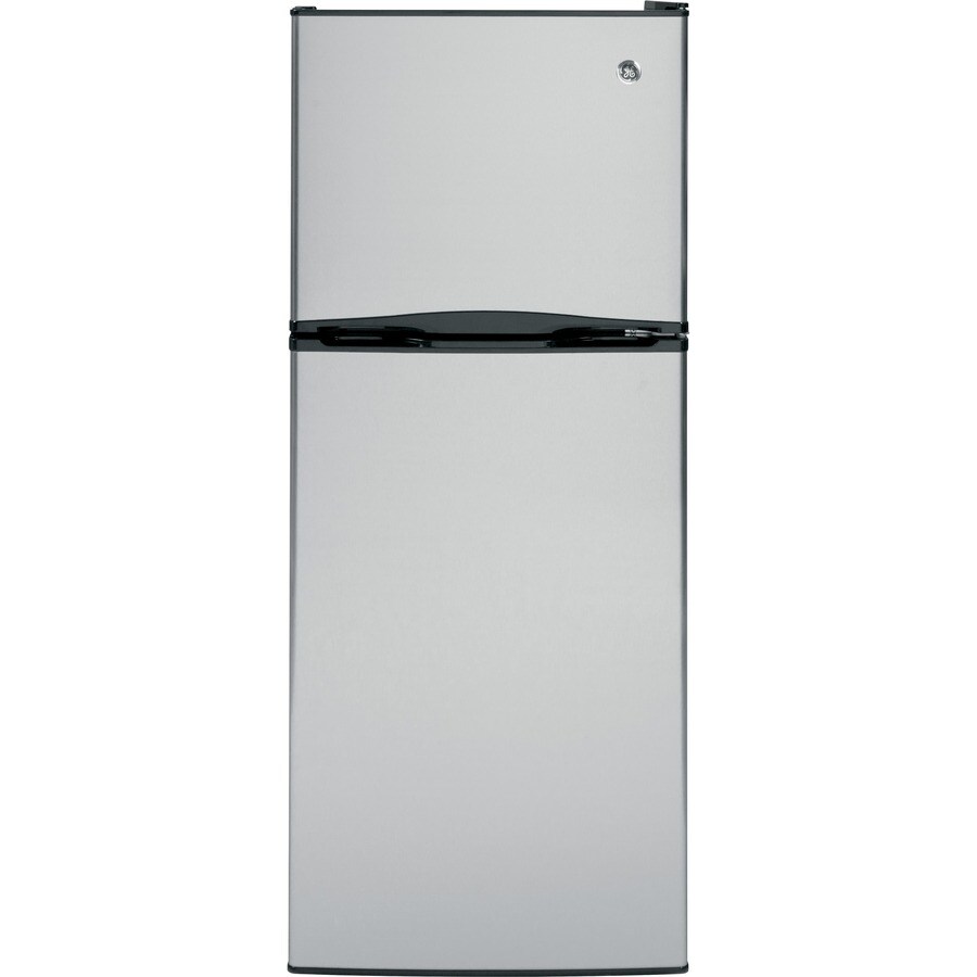 GE Garage-ready 21.9-cu ft Top-Freezer Refrigerator (Stainless Steel)