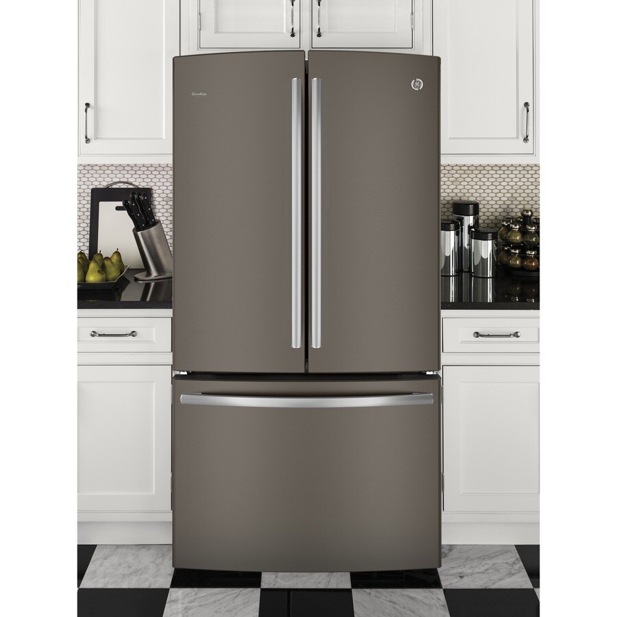 GE Profile 23.1-cu ft Counter-depth French Door Refrigerator with Ice Maker  (Slate) ENERGY STAR at