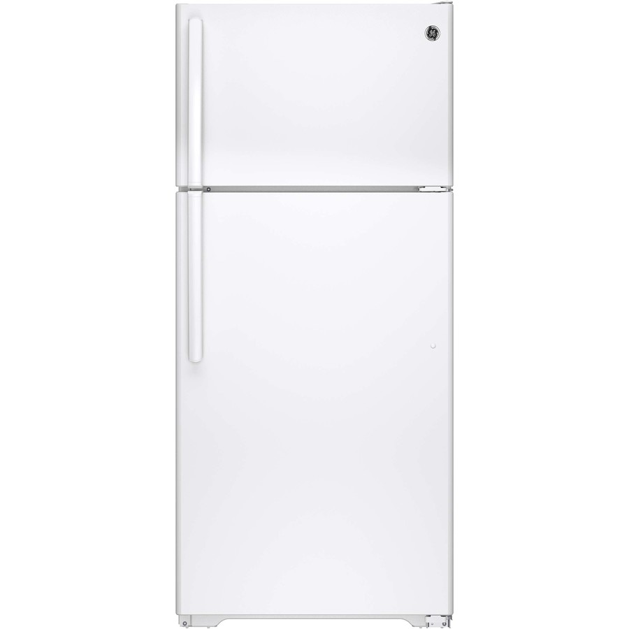 Top Freezer Refrigerators At Lowes Ge 15 53 Cu Ft Top Freezer Refrigerator White Energy Star