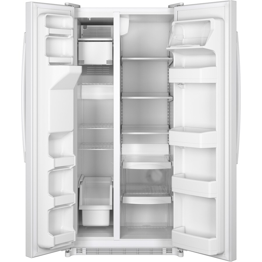 GE 20cu ft SidebySide Refrigerator with Ice Maker (White) at
