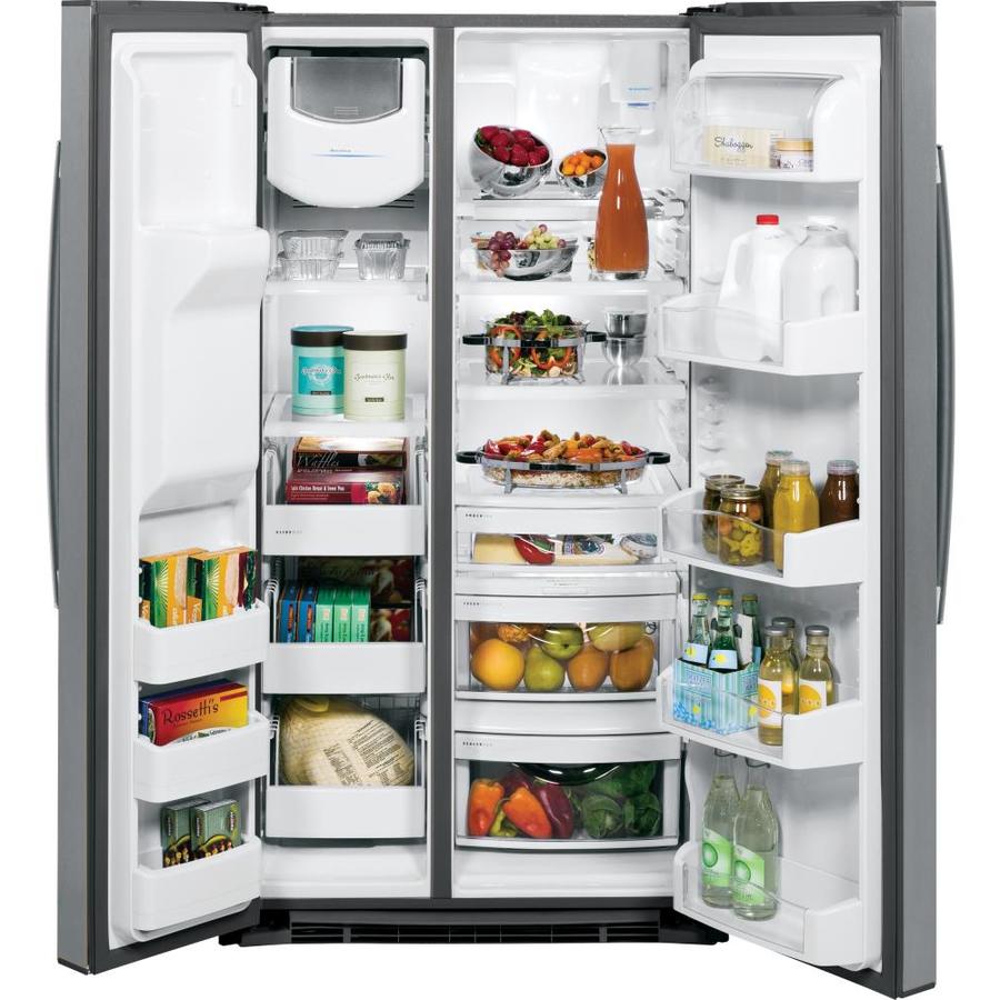 GE Profile 25.3-cu ft Side-by-Side Refrigerator with Ice Maker ...