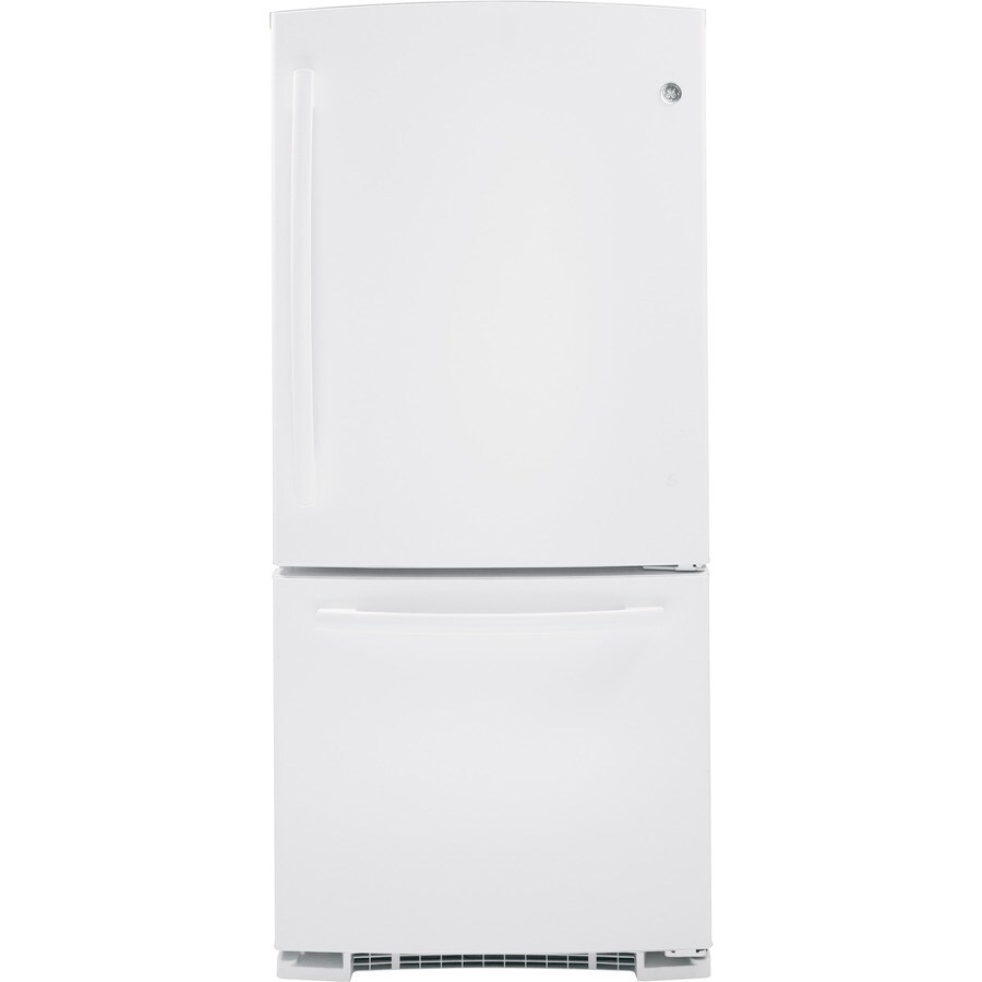 Ge 20 3 Cu Ft Bottom Freezer Refrigerator With Single White