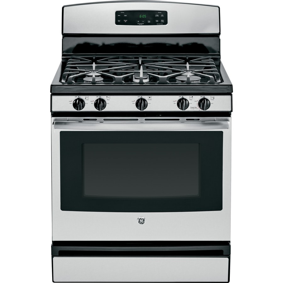 GE 30-in 5-cu ft Manual Clean Gas Range (Stainless Steel) at Lowes.com
