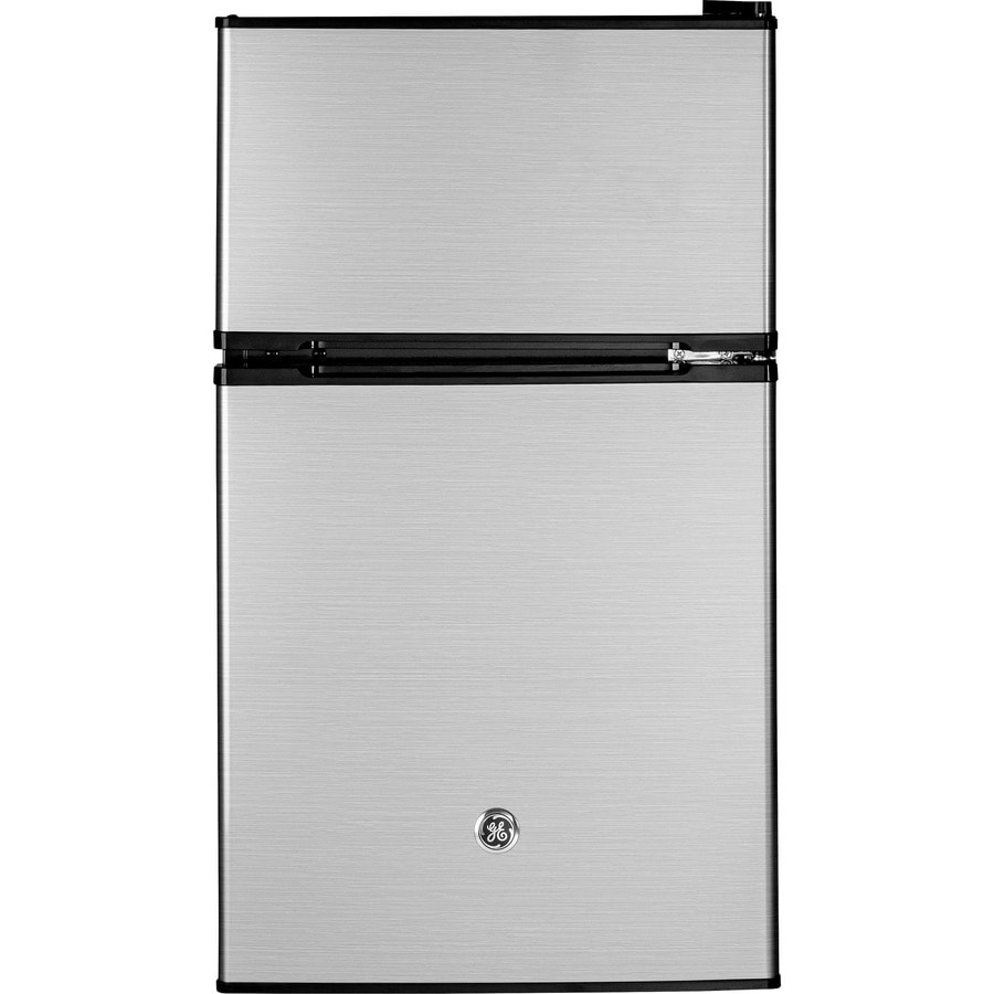 GE GDE03GLHLB 3.1-cu ft Mini Fridge Freezer Compartment (Cleansteel)
