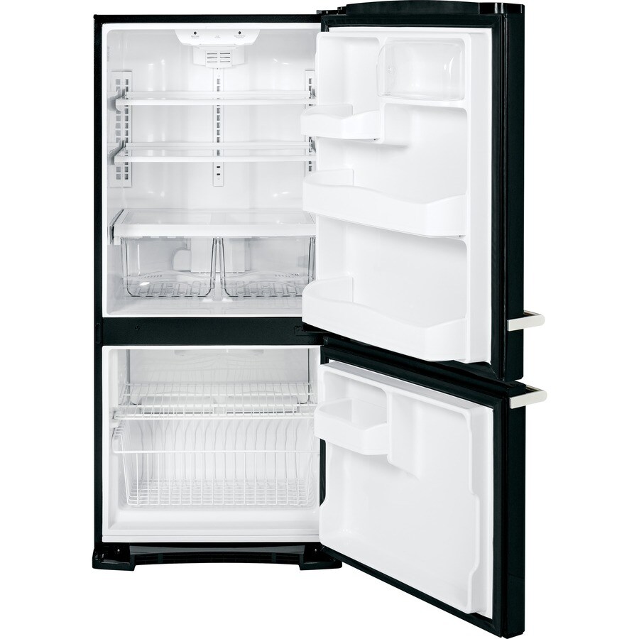 GE Artistry 20.3-cu ft Bottom-Freezer Refrigerator (Black/Stainless ...