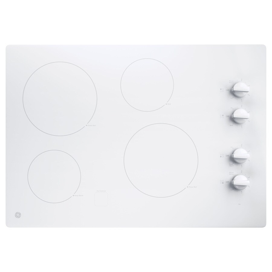 Ge 30 Inch Element Smooth Surface Radiant White Electric Cooktop