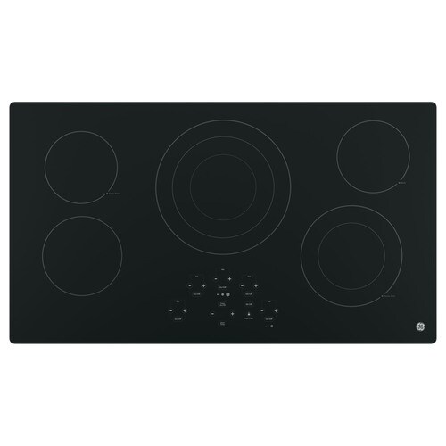 Ge 36 Inch Element Smooth Surface Radiant Black Electric Cooktop