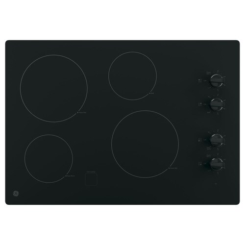 Ge 30 Inch Element Smooth Surface Radiant Black Electric Cooktop