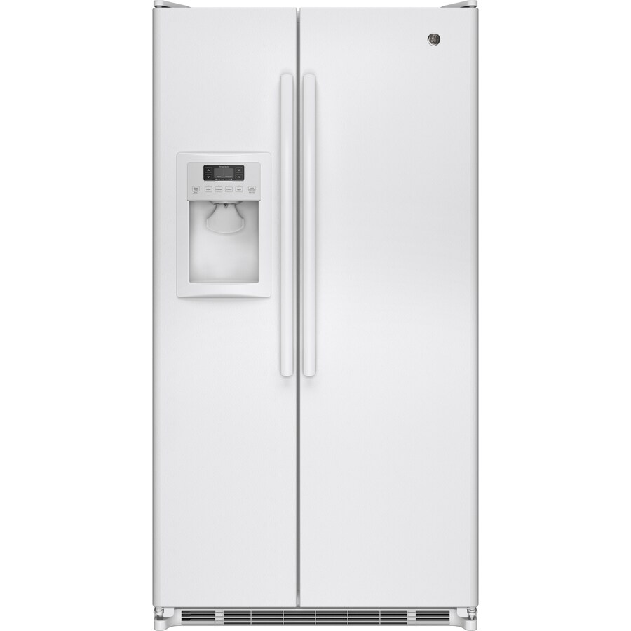 GE 21.8-cu ft Counter-depth Side-by-Side Refrigerator with Ice Maker (Slate)