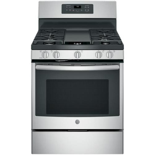 GE 30-in 5 Burners 5-cu ft Self-Cleaning Convection Oven Freestanding ...