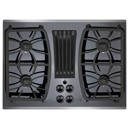 Ge Profile 30 In Stainless Steel Gas Cooktop With Downdraft