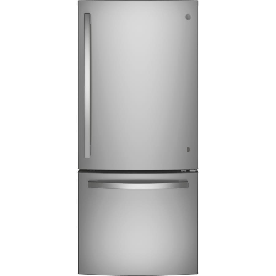 GE 20.9-cu ft Bottom-Freezer Refrigerator (Stainless Steel) ENERGY STAR Lowes Ge Stainless Steel Refrigerator