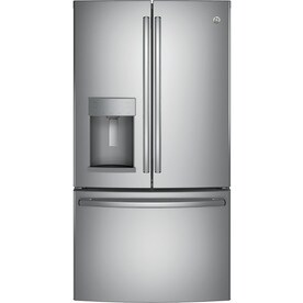 GE 22.2-cu ft Counter-Depth French Door Refrigerator with Ice Maker (Stainless steel) ENERGY STAR