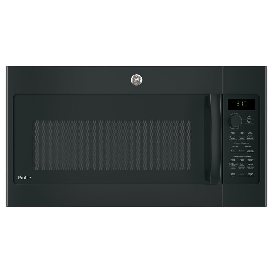 Profile 1 7 Cu Ft Over The Range Convection Microwave With Sensor Cooking Black