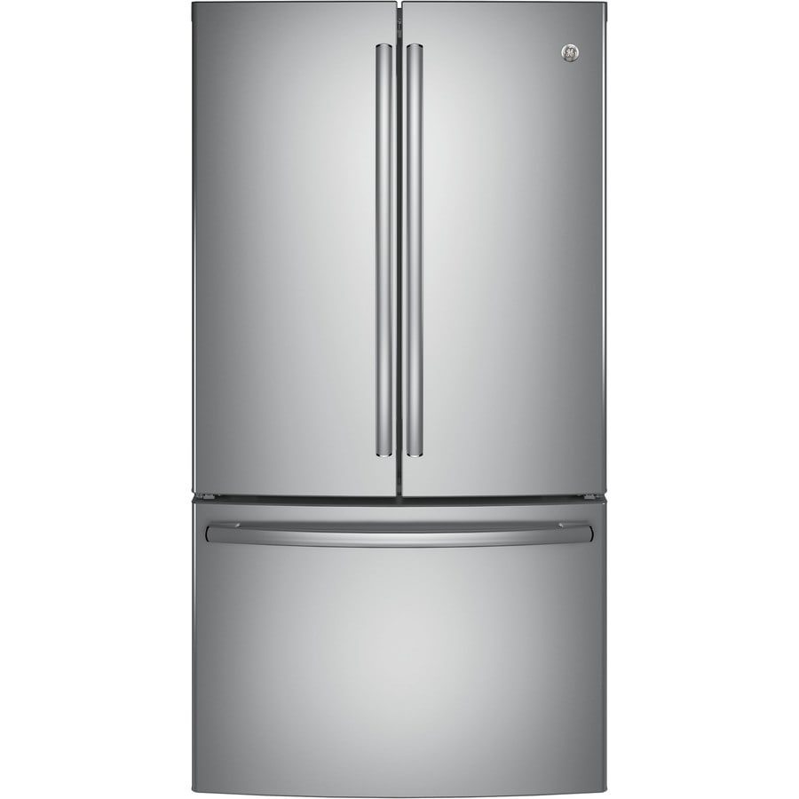 Shop GE 28.5-cu ft French Door Refrigerator Single Ice Maker (Stainless ...