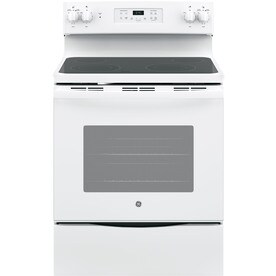 Electric Ranges At Lowes Ge Smooth Surface 5 3 Cu Ft Self Cleaning Freestanding Electric Range White