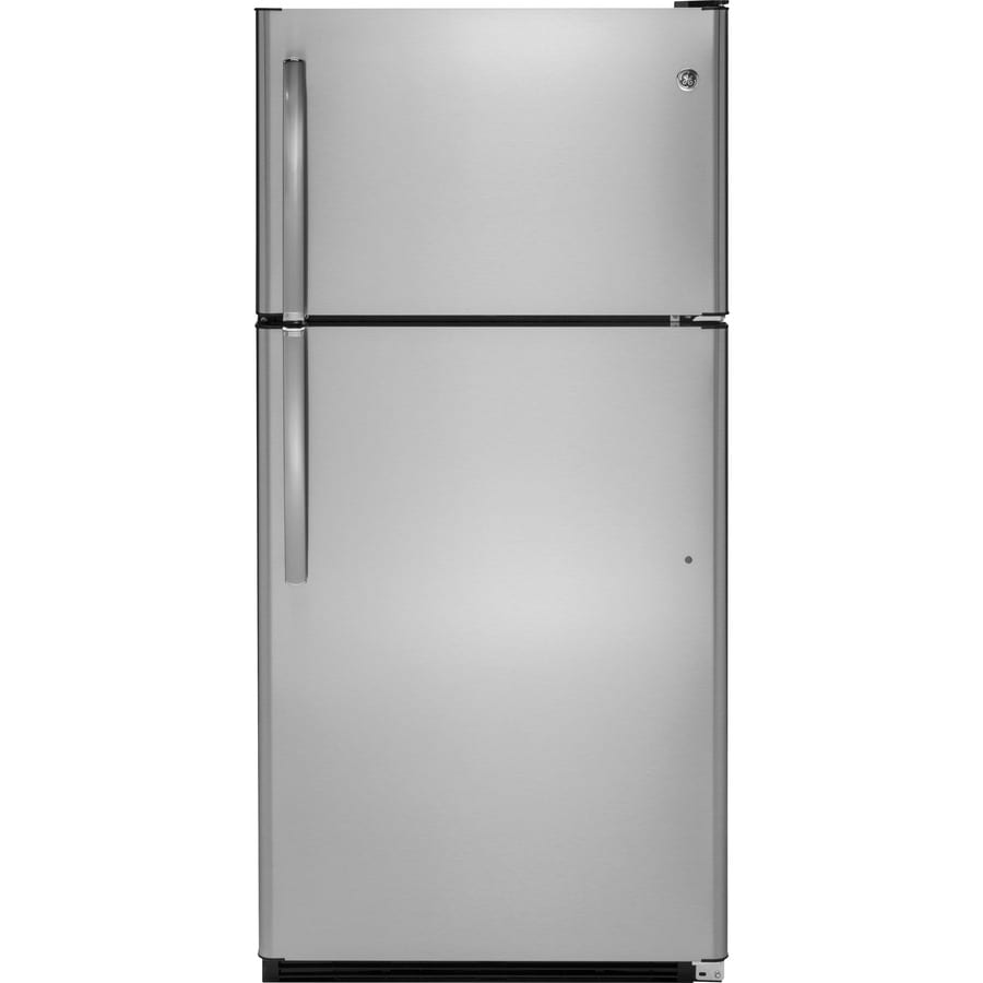 GE 20 8 Cu Ft Top Freezer Refrigerator Stainless Steel At Lowes Com   084691822424 