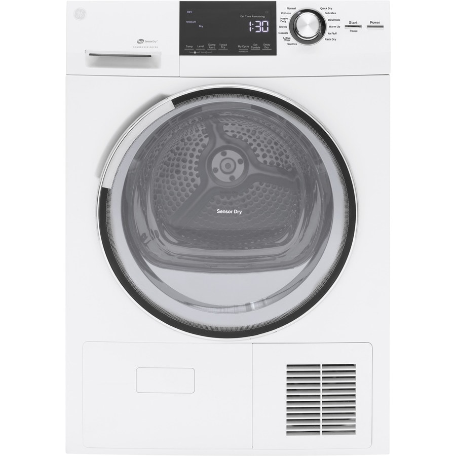 GE 4cu ft Stackable Ventless Electric Dryer (White) at