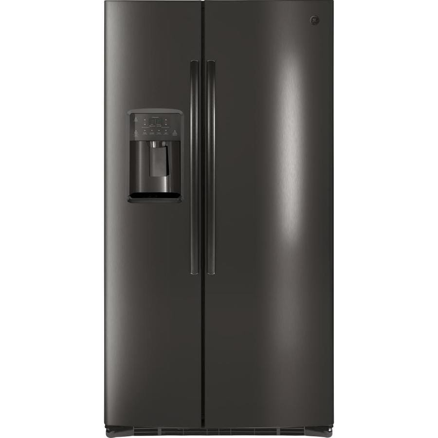 GE 25.3cu ft SidebySide Refrigerator with Ice Maker (Black Stainless