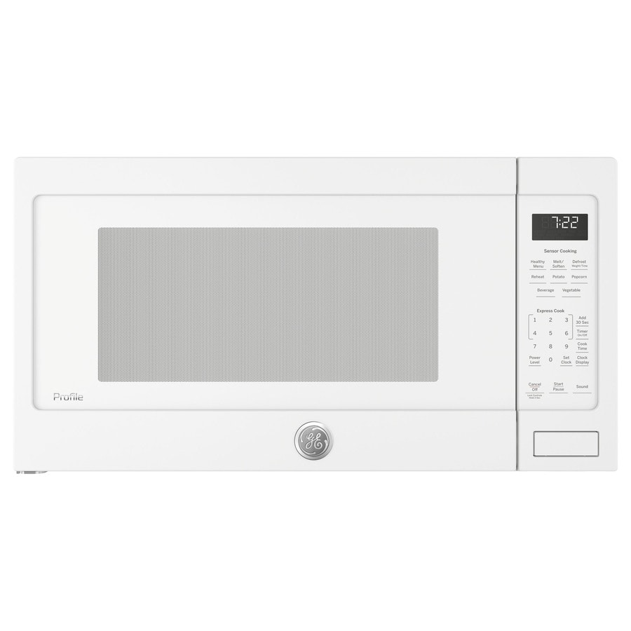 Ge Profile 2 2 Cu Ft 1100 Countertop Microwave White At Lowes Com